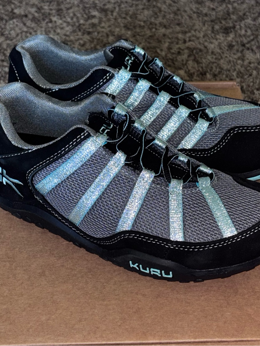 Kuru Chicane Womens Trail Hiking Shoes Sz 10.5 W Black Delirium Lace-Up Sneakers
